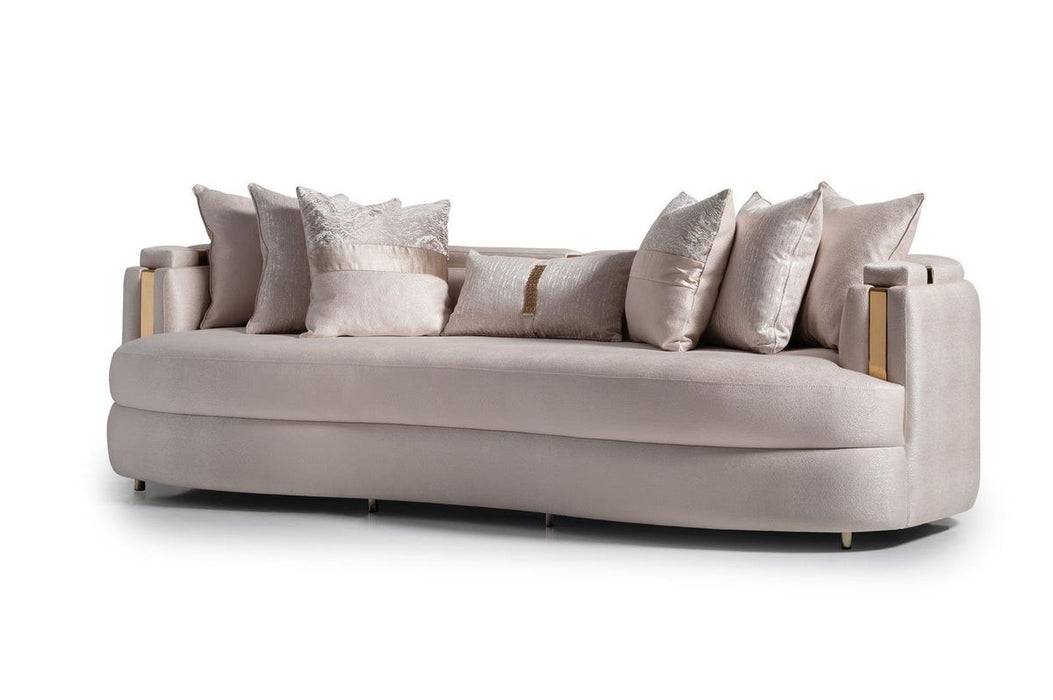 AICO Carmela Mansion Sofa in Shimmer Ivory - Furniture Land (Milwaukee, WI)