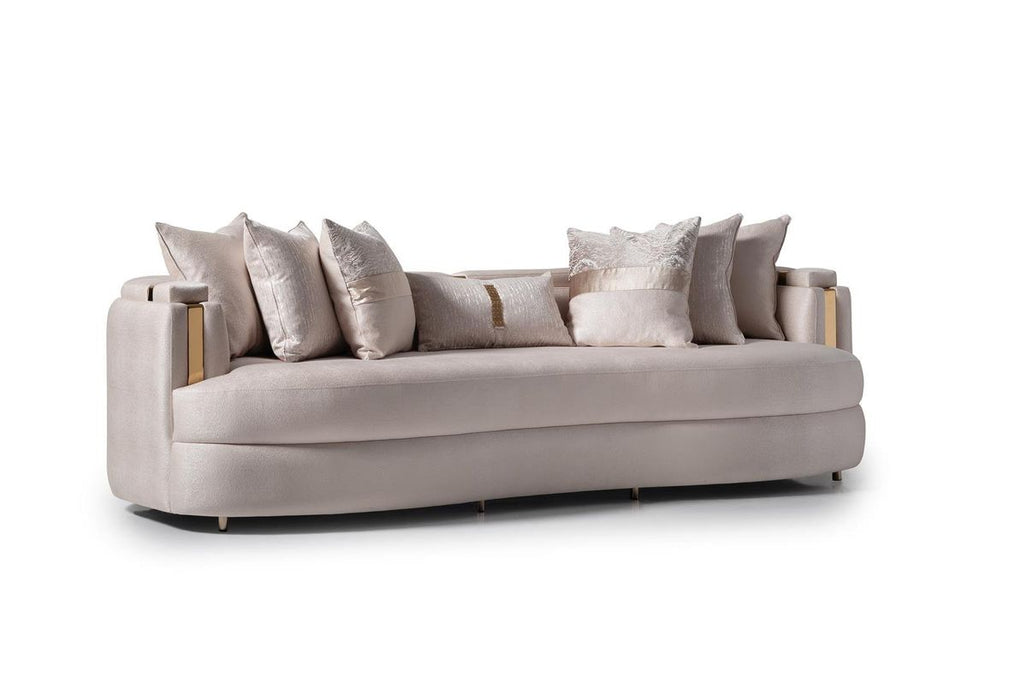 AICO Carmela Mansion Sofa in Shimmer Ivory - Furniture Land (Milwaukee, WI)