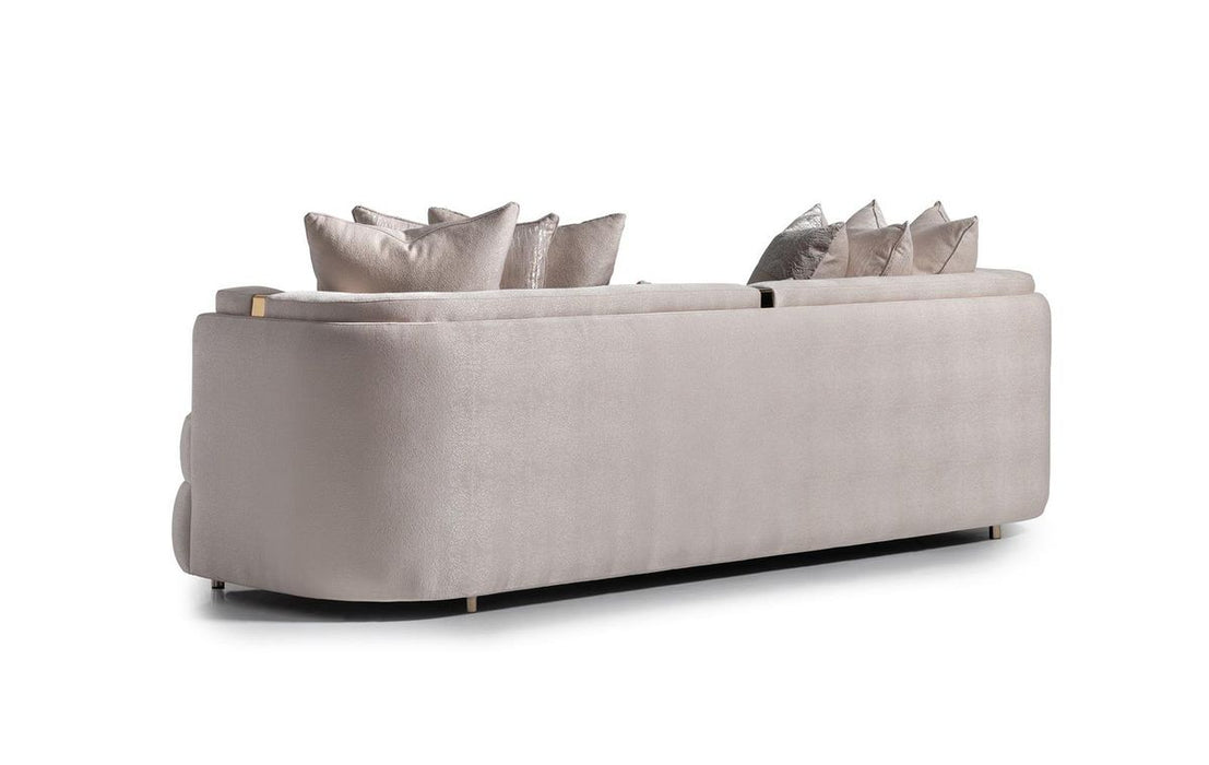 AICO Carmela Mansion Sofa in Shimmer Ivory - Furniture Land (Milwaukee, WI)