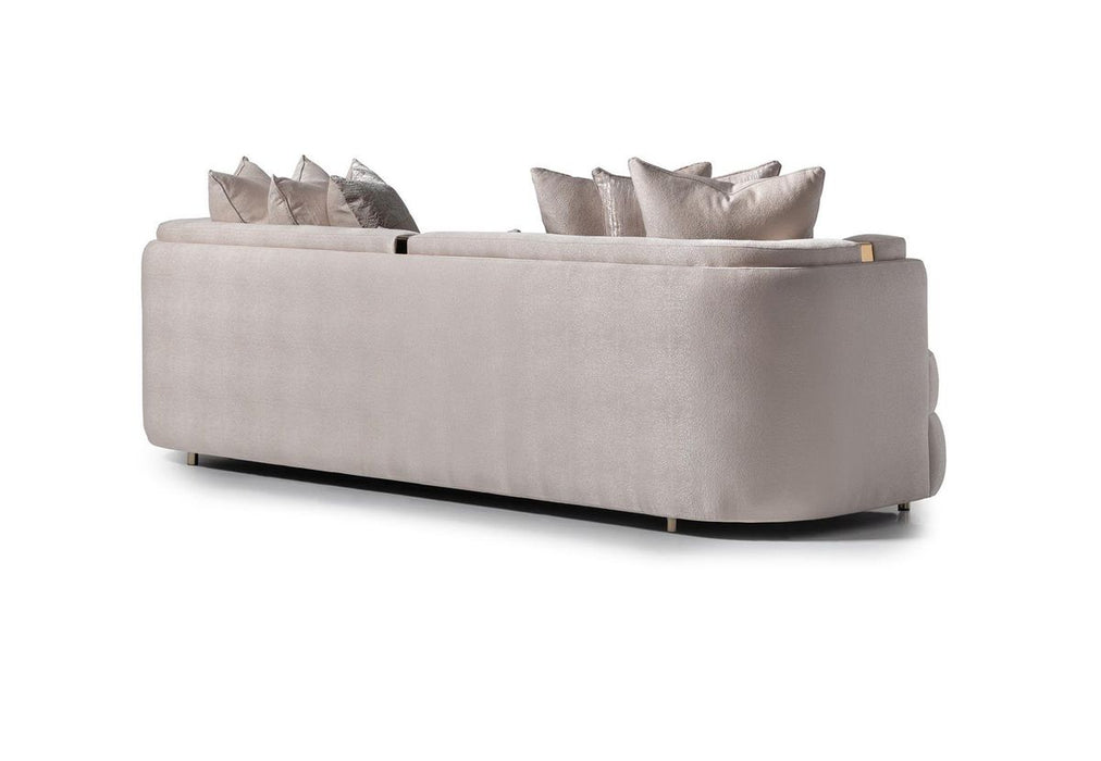 AICO Carmela Mansion Sofa in Shimmer Ivory - Furniture Land (Milwaukee, WI)