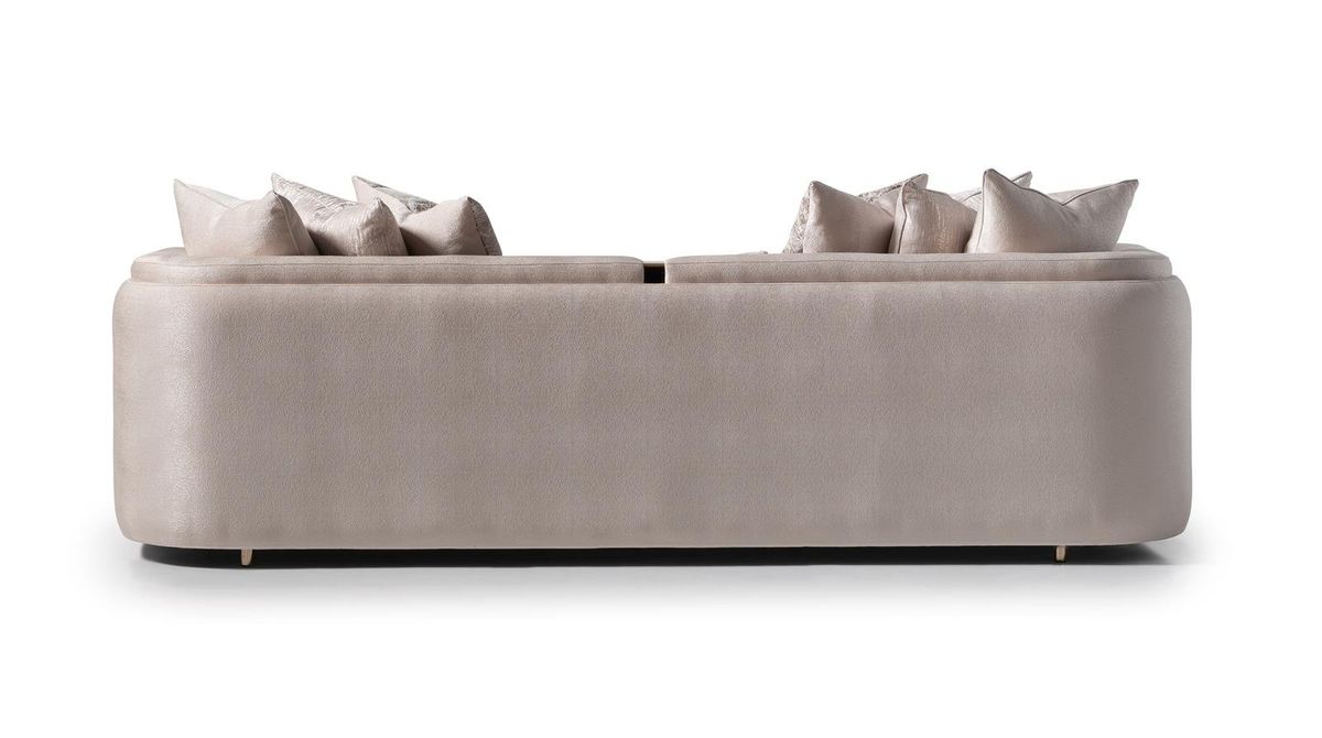 AICO Carmela Mansion Sofa in Shimmer Ivory - Furniture Land (Milwaukee, WI)
