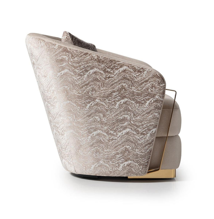 AICO Carmela Accent Chair in Shimmer Ivory - Furniture Land (Milwaukee, WI)