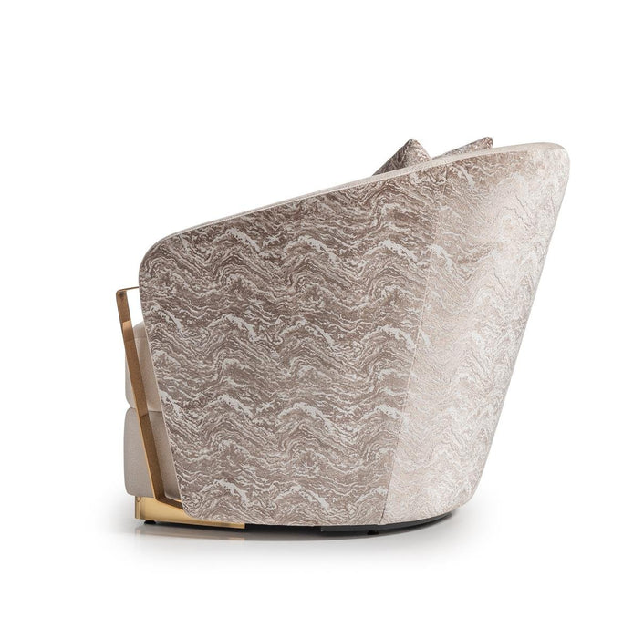 AICO Carmela Accent Chair in Shimmer Ivory - Furniture Land (Milwaukee, WI)