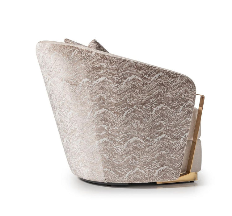 AICO Carmela Accent Chair in Shimmer Ivory - Furniture Land (Milwaukee, WI)