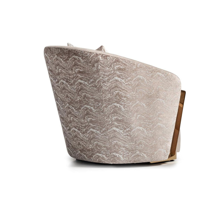 AICO Carmela Accent Chair in Shimmer Ivory - Furniture Land (Milwaukee, WI)