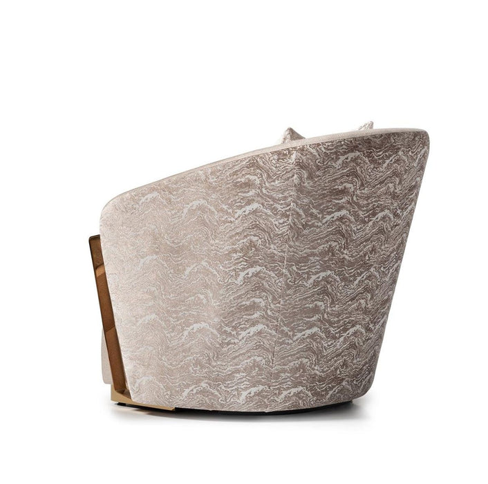 AICO Carmela Accent Chair in Shimmer Ivory - Furniture Land (Milwaukee, WI)