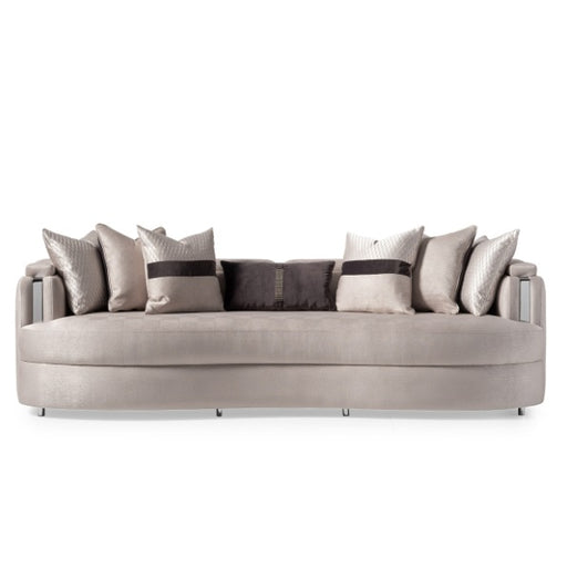 AICO Furniture Carmela Mansion Sofa Zinc in Silver - Furniture Land (Milwaukee, WI)