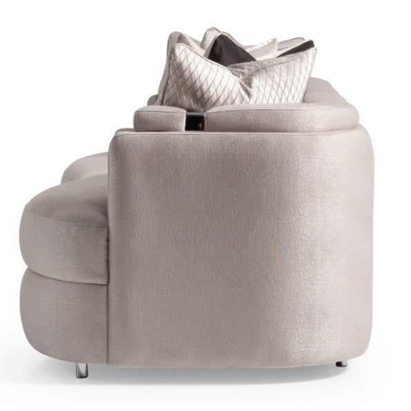 AICO Furniture Carmela Mansion Sofa Zinc in Silver - Furniture Land (Milwaukee, WI)