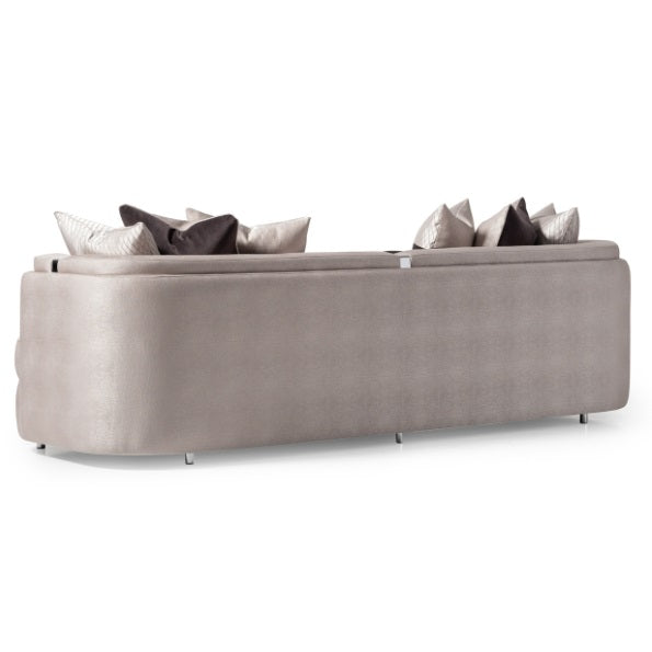 AICO Furniture Carmela Mansion Sofa Zinc in Silver - Furniture Land (Milwaukee, WI)