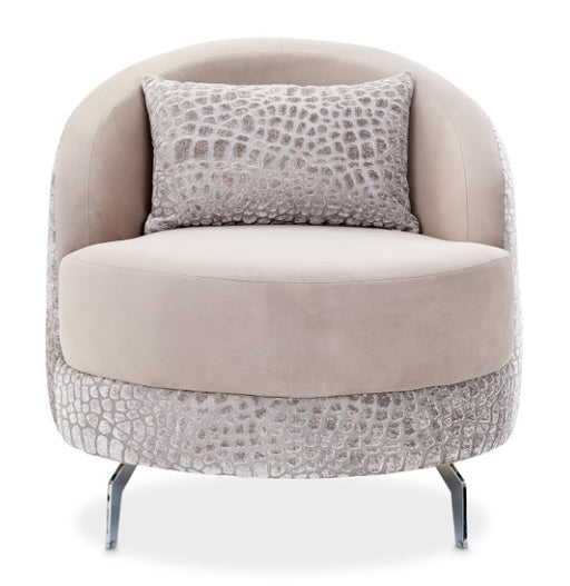 AICO Furniture Dion Chair in Stone/Silver - Furniture Land (Milwaukee, WI)