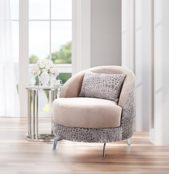 AICO Furniture Dion Chair in Stone/Silver - Furniture Land (Milwaukee, WI)