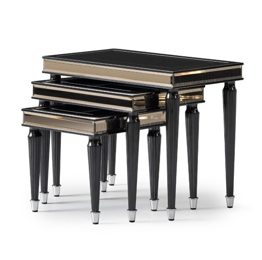 AICO La Francaise Nesting Tables in Black Ice - Furniture Land (Milwaukee, WI)