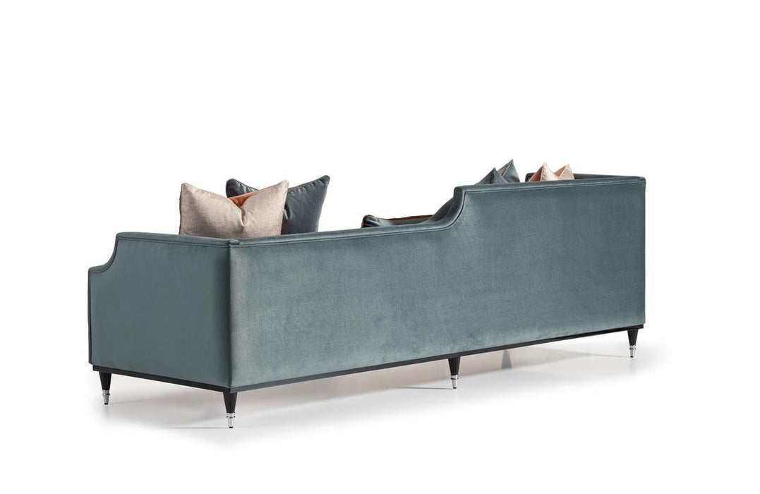 AICO La Francaise Mansion Sofa in Azure/Black - Furniture Land (Milwaukee, WI)