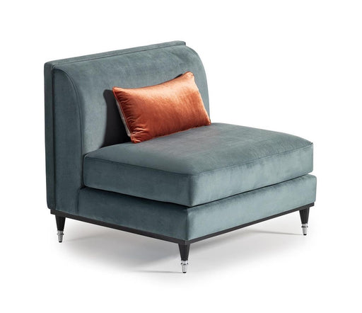 AICO La Francaise Armless Chair in Azure/Black - Furniture Land (Milwaukee, WI)