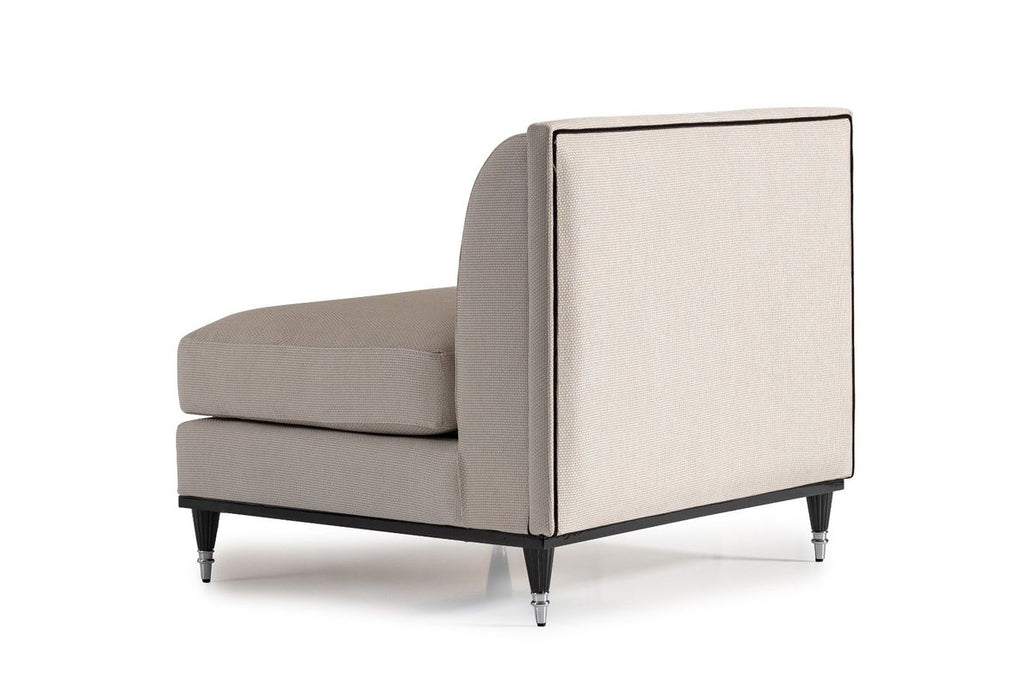 AICO La Francaise Armless Chair in Cafe/Black - Furniture Land (Milwaukee, WI)
