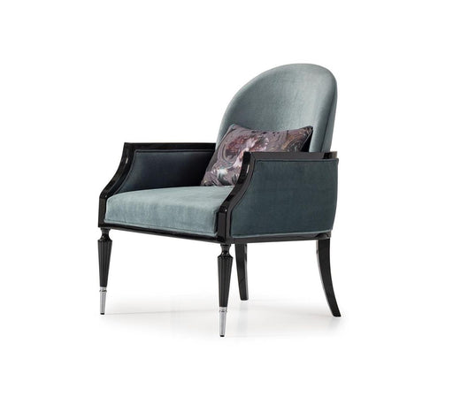 AICO La Francaise Accent Chair in Azure/Black - Furniture Land (Milwaukee, WI)
