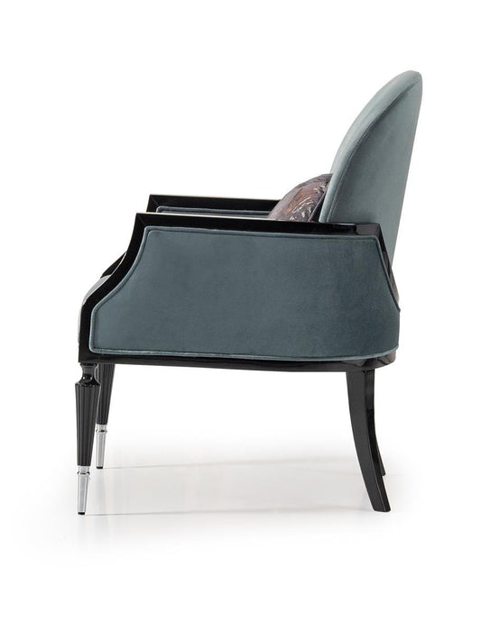 AICO La Francaise Accent Chair in Azure/Black - Furniture Land (Milwaukee, WI)