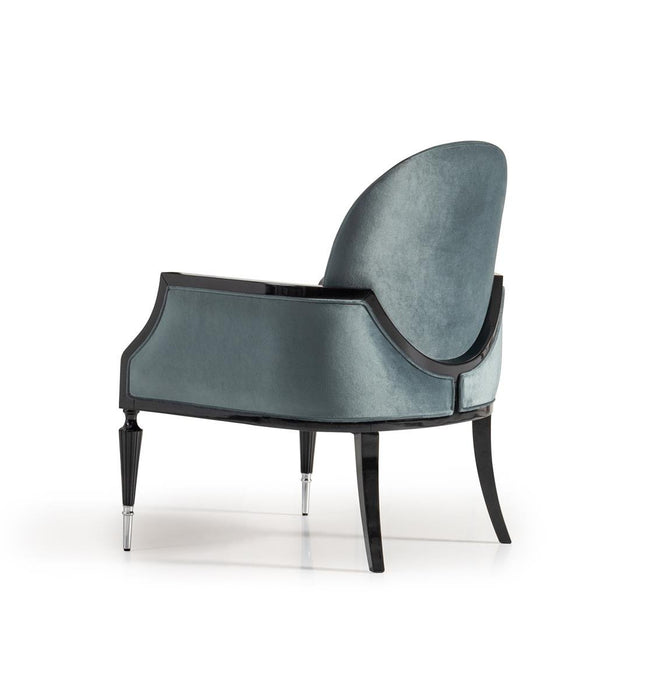 AICO La Francaise Accent Chair in Azure/Black - Furniture Land (Milwaukee, WI)