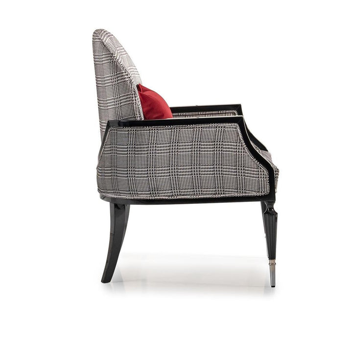 AICO La Francaise Accent Chair in Domino/Black - Furniture Land (Milwaukee, WI)