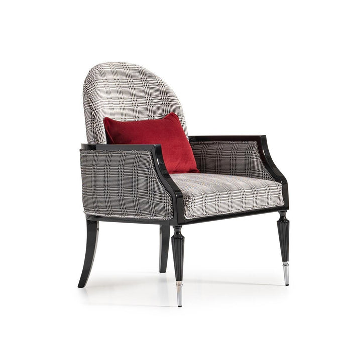AICO La Francaise Accent Chair in Domino/Black - Furniture Land (Milwaukee, WI)