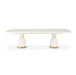 AICO Furniture Lisbon Double Pedestal Dining Table in Silken Matte Cream - Furniture Land (Milwaukee, WI)