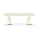 AICO Furniture Lisbon Double Pedestal Dining Table in Silken Matte Cream - Furniture Land (Milwaukee, WI)