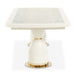AICO Furniture Lisbon Double Pedestal Dining Table in Silken Matte Cream - Furniture Land (Milwaukee, WI)