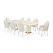 AICO Furniture Lisbon Double Pedestal Dining Table in Silken Matte Cream - Furniture Land (Milwaukee, WI)