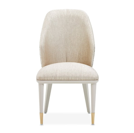 AICO Furniture Lisbon Side Chair in Silken Matte Cream - Furniture Land (Milwaukee, WI)