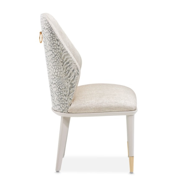AICO Furniture Lisbon Side Chair in Silken Matte Cream - Furniture Land (Milwaukee, WI)