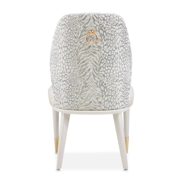 AICO Furniture Lisbon Side Chair in Silken Matte Cream - Furniture Land (Milwaukee, WI)