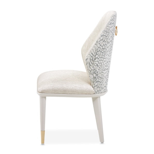 AICO Furniture Lisbon Side Chair in Silken Matte Cream - Furniture Land (Milwaukee, WI)