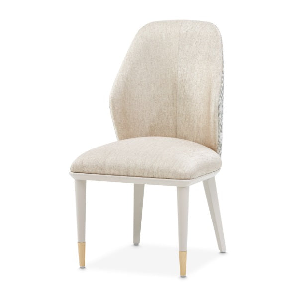 AICO Furniture Lisbon Side Chair in Silken Matte Cream - Furniture Land (Milwaukee, WI)