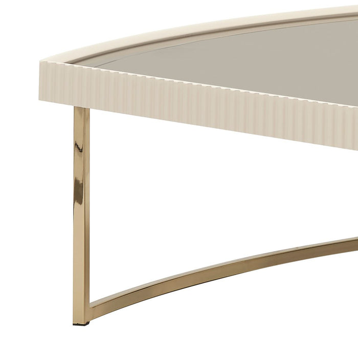 AICO Lisbon Cocktail Table in Silken Matte Cream - Furniture Land (Milwaukee, WI)