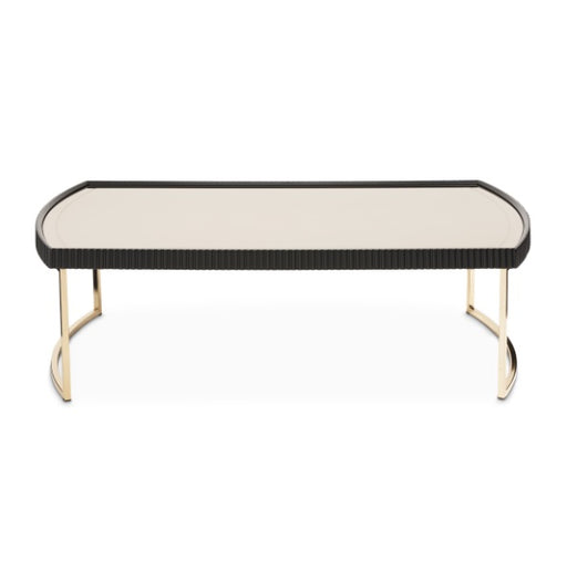 AICO Furniture Lisbon Cocktail Table in Silken Matte Black - Furniture Land (Milwaukee, WI)