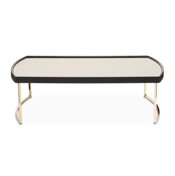 AICO Furniture Lisbon Cocktail Table in Silken Matte Black - Furniture Land (Milwaukee, WI)
