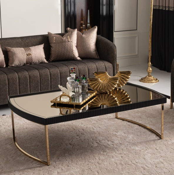 AICO Furniture Lisbon Cocktail Table in Silken Matte Black - Furniture Land (Milwaukee, WI)