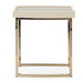 AICO Furniture Lisbon Side Table in Silken Matte Cream - Furniture Land (Milwaukee, WI)
