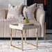 AICO Furniture Lisbon Side Table in Silken Matte Cream - Furniture Land (Milwaukee, WI)