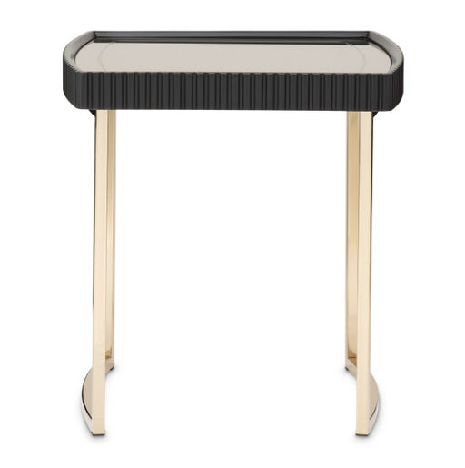 AICO Furniture Lisbon Side Table in Silken Matte Black - Furniture Land (Milwaukee, WI)
