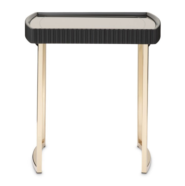 AICO Furniture Lisbon Side Table in Silken Matte Black - Furniture Land (Milwaukee, WI)