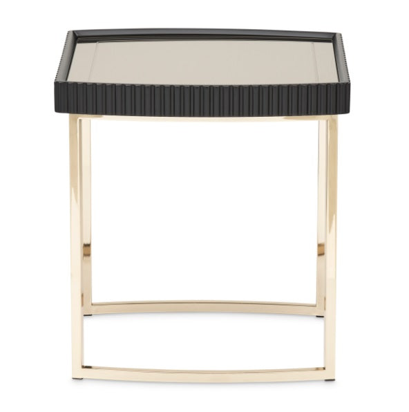 AICO Furniture Lisbon Side Table in Silken Matte Black - Furniture Land (Milwaukee, WI)