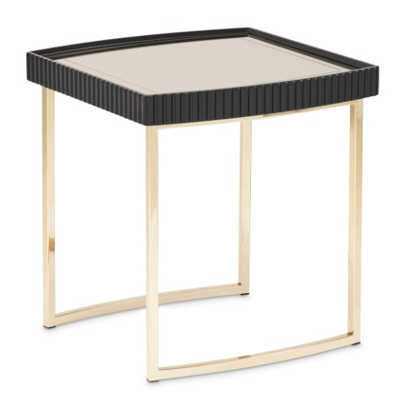 AICO Furniture Lisbon Side Table in Silken Matte Black - Furniture Land (Milwaukee, WI)