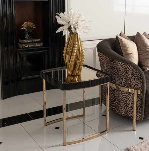 AICO Furniture Lisbon Side Table in Silken Matte Black - Furniture Land (Milwaukee, WI)