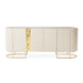AICO Furniture Lisbon Console Table in Silken Matte Cream - Furniture Land (Milwaukee, WI)