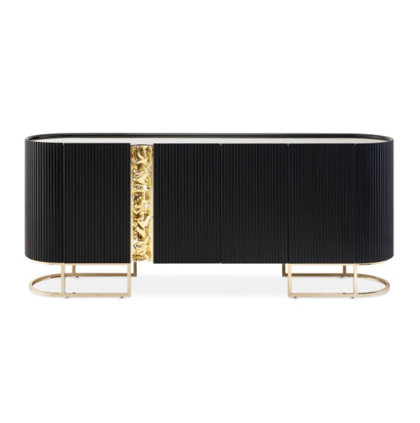 AICO Furniture Lisbon Console Table in Silken Matte Black - Furniture Land (Milwaukee, WI)