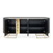 AICO Furniture Lisbon Console Table in Silken Matte Black - Furniture Land (Milwaukee, WI)