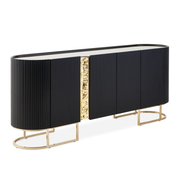 AICO Furniture Lisbon Console Table in Silken Matte Black - Furniture Land (Milwaukee, WI)