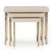AICO Lisbon Nesting Tables in Silken Matte Cream - Furniture Land (Milwaukee, WI)