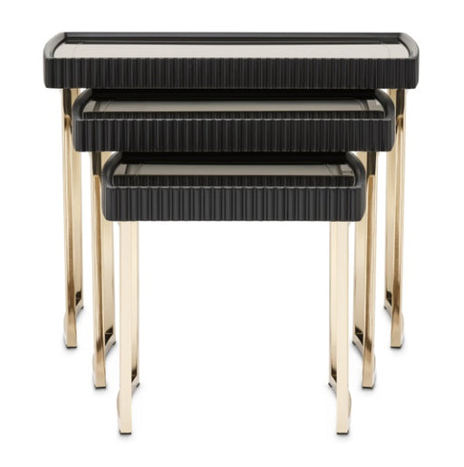 AICO Furniture Lisbon Nesting Table in Silken Matte Black - Furniture Land (Milwaukee, WI)